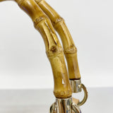 【5he5297-h】グッチ ハンドバッグ バンブー フローラ 137395 キャンバス ベージュ マルチカラー ゴールド金具【中古】レディース
