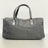 【5he5298-h】シャネル ハンドバッグ チョコバー ラムスキン ブラック シルバー金具【中古】レディース