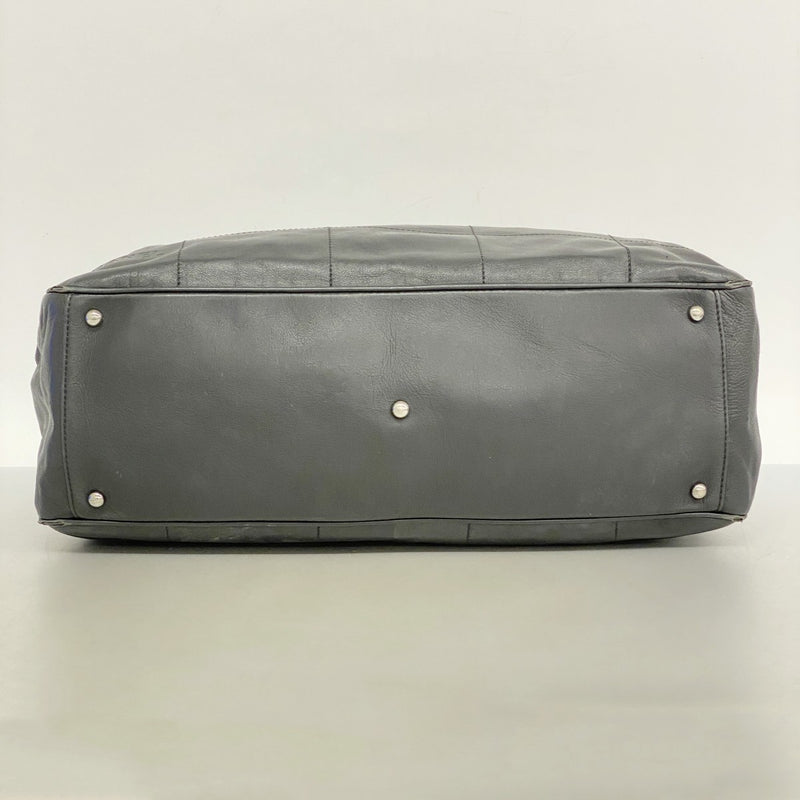 【5he5298-h】シャネル ハンドバッグ チョコバー ラムスキン ブラック シルバー金具【中古】レディース