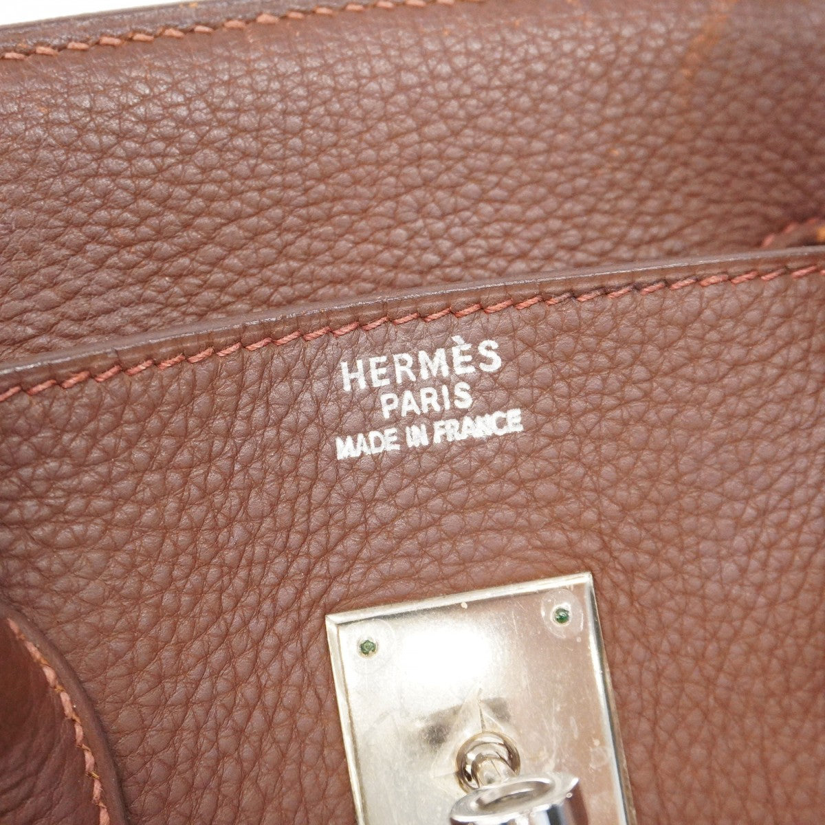 【5he5302-h】エルメス ハンドバッグ バーキン35 トゴ ブラウン シルバー金具【中古】レディース