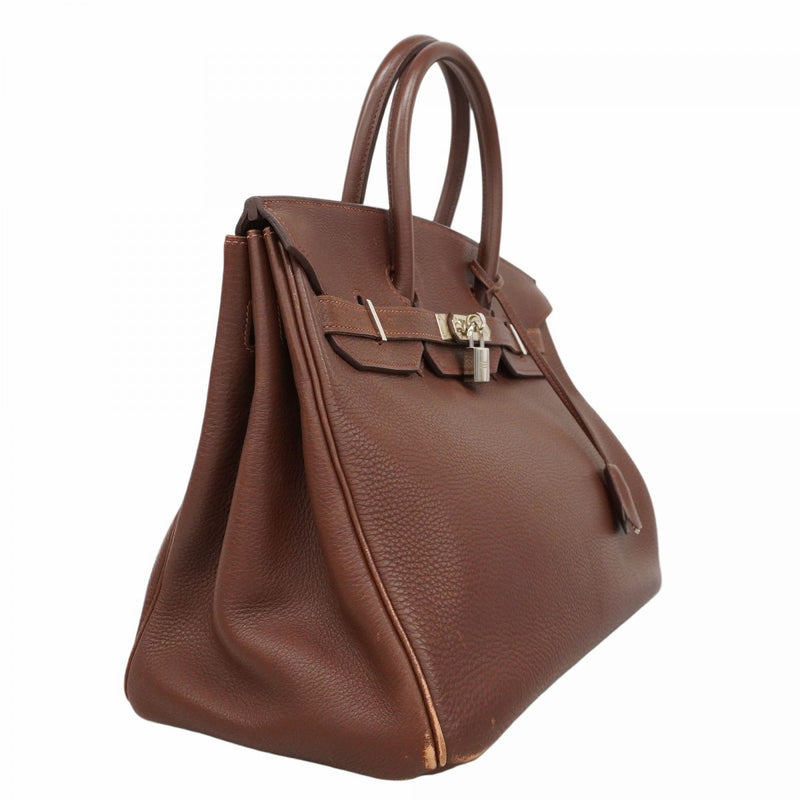 【5he5302-h】エルメス ハンドバッグ バーキン35 トゴ ブラウン シルバー金具【中古】レディース