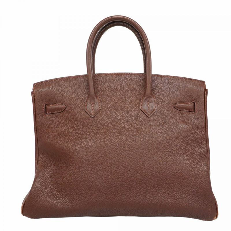【5he5302-h】エルメス ハンドバッグ バーキン35 トゴ ブラウン シルバー金具【中古】レディース