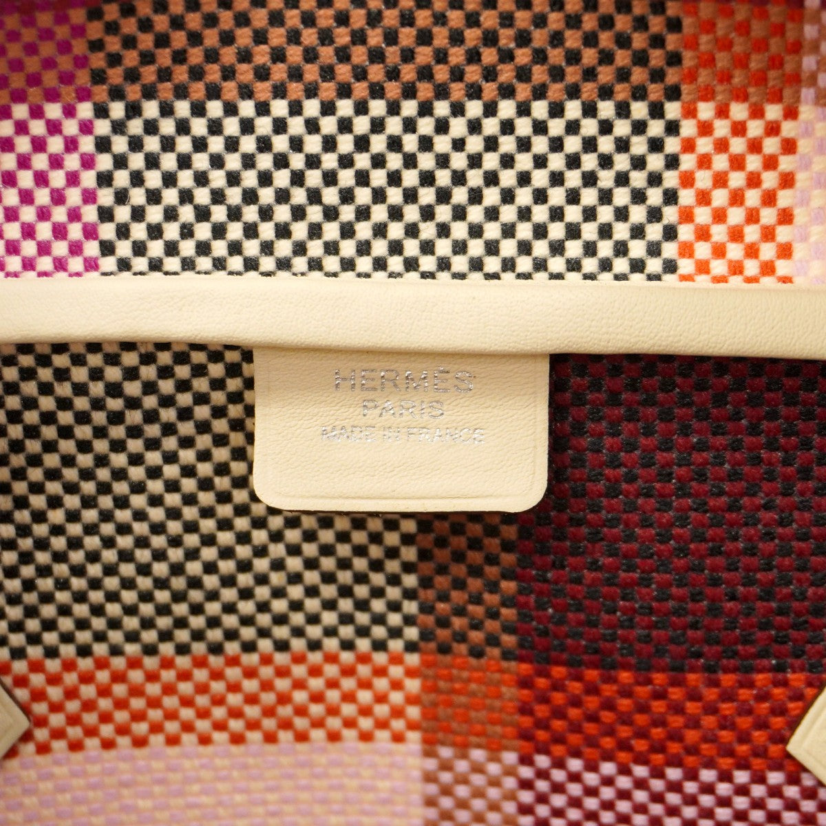 【5he5329-h】エルメス ハンドバッグ ヴィクトリア3 35 キャンバス マルチカラー シルバー金具 B刻印【中古】レディース