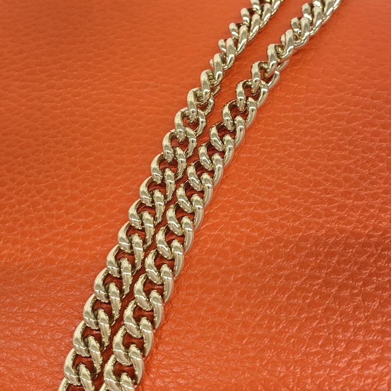 【5he5338-b-h】グッチ ショルダーバッグ インターロッキングG 510304 レザー オレンジ シャンパンゴールド金具【中古】レディース