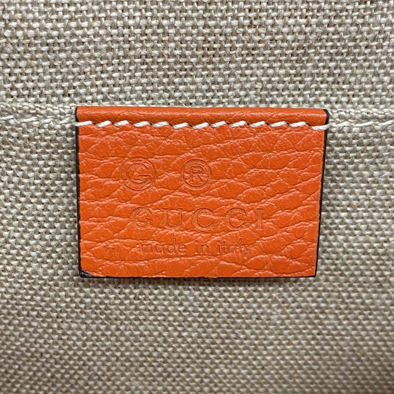 【5he5338-b-h】グッチ ショルダーバッグ インターロッキングG 510304 レザー オレンジ シャンパンゴールド金具【中古】レディース