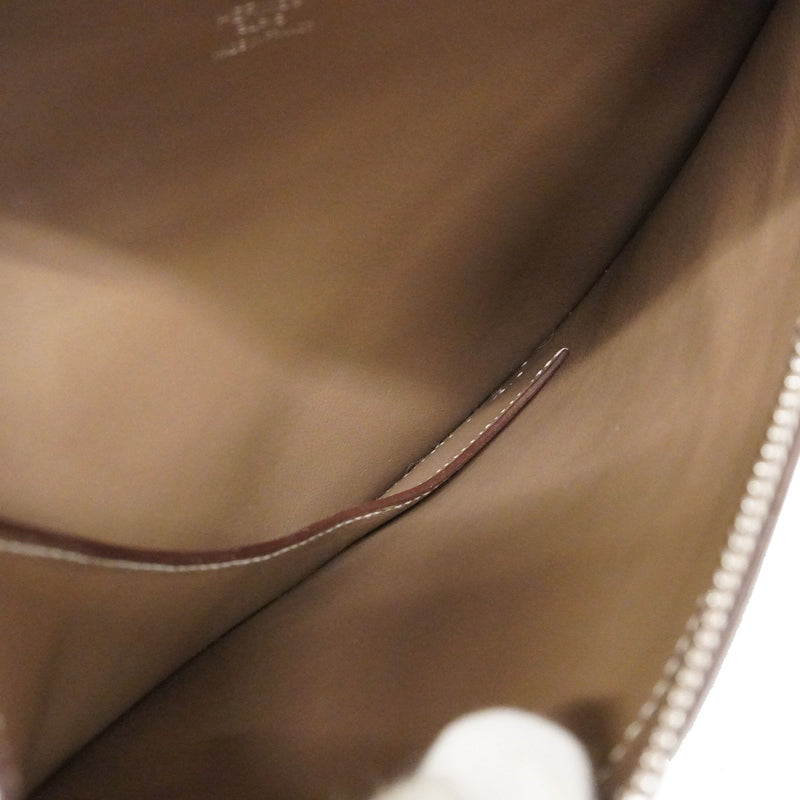 【5he5340-h】エルメス ショルダーバッグ プティットコース ヴォーエプソン エトゥープ シルバー金具 W刻印【中古】レディース