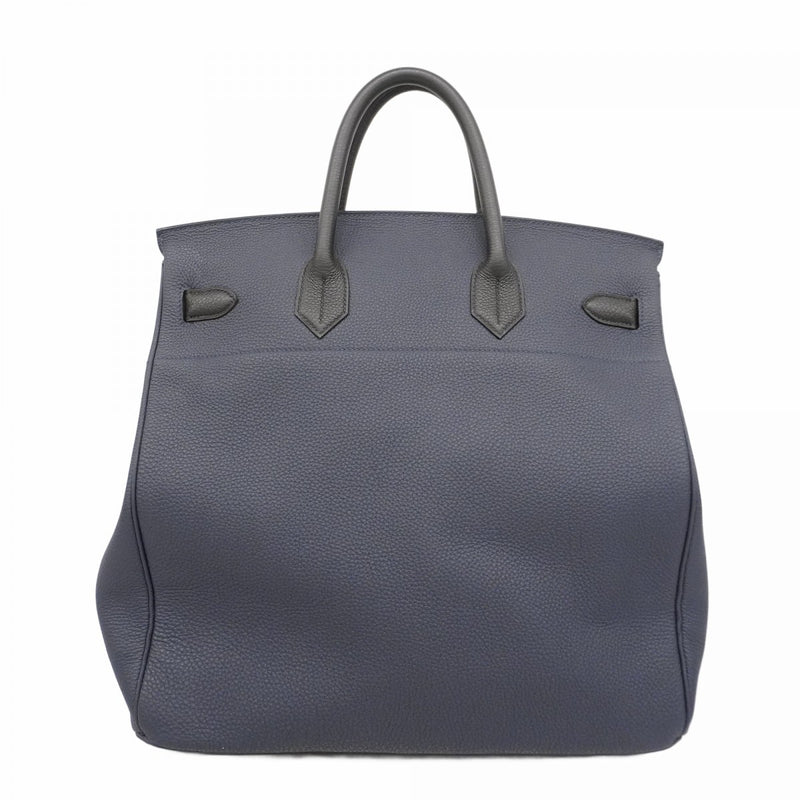 【5he5344-h】エルメス ハンドバッグ オータクロア40 トゴ ブラック ブルーニュイ シルバー金具 C刻印【中古】メンズ