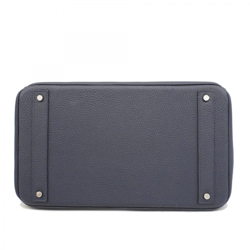 【5he5344-h】エルメス ハンドバッグ オータクロア40 トゴ ブラック ブルーニュイ シルバー金具 C刻印【中古】メンズ