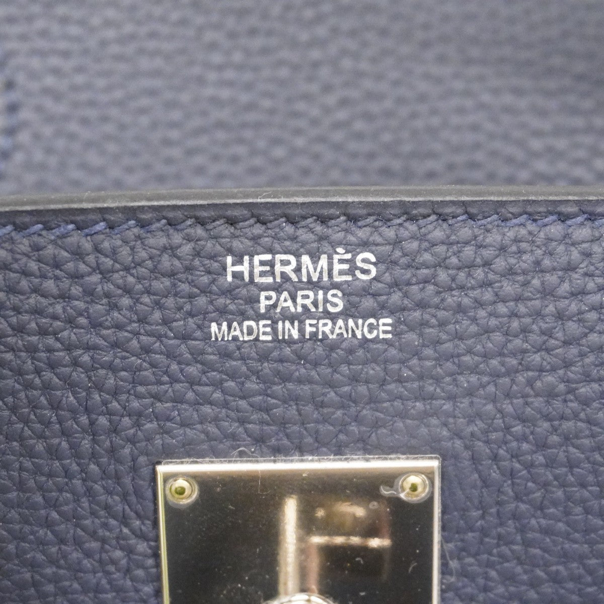 【5he5344-h】エルメス ハンドバッグ オータクロア40 トゴ ブラック ブルーニュイ シルバー金具 C刻印【中古】メンズ