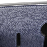 【5he5344-h】エルメス ハンドバッグ オータクロア40 トゴ ブラック ブルーニュイ シルバー金具 C刻印【中古】メンズ