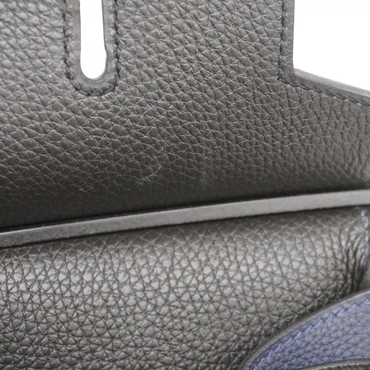【5he5344-h】エルメス ハンドバッグ オータクロア40 トゴ ブラック ブルーニュイ シルバー金具 C刻印【中古】メンズ