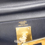 【5he5345-h】エルメス リュック・デイパック ケリーアドGM ボックスカーフ ネイビー ゴールド金具 □C刻印【中古】レディース