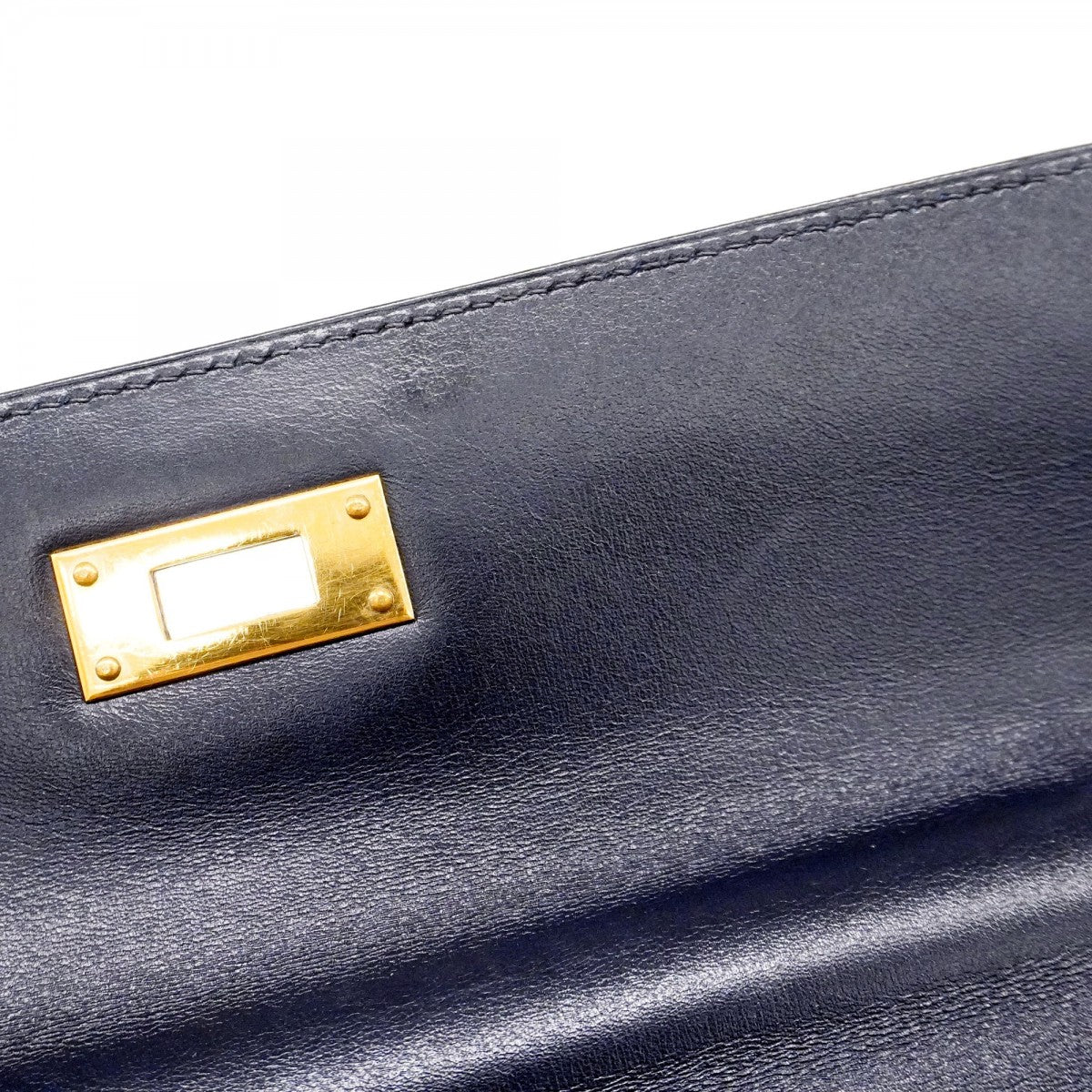 【5he5345-h】エルメス リュック・デイパック ケリーアドGM ボックスカーフ ネイビー ゴールド金具 □C刻印【中古】レディース