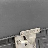 【5he5356-b-h】フェンディ ハンドバッグ ズッカ レザー ブラック シルバー金具【中古】メンズ
