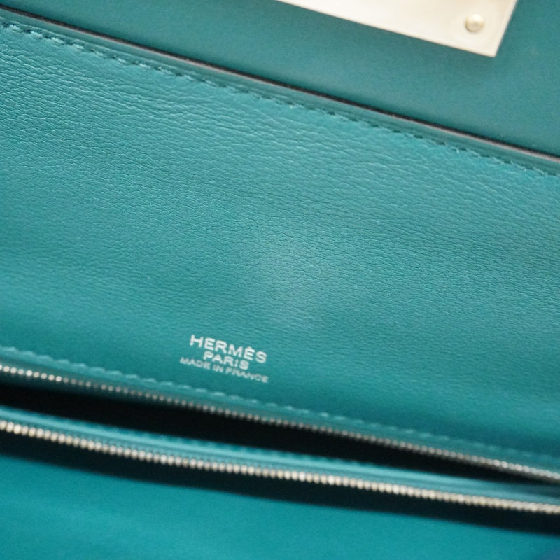 【5he5364-e】エルメス ハンドバッグ ヴァンキャトル35 トゴ ヴェールボスフォール ゴールド/シルバー金具 D刻印【中古】レディース
