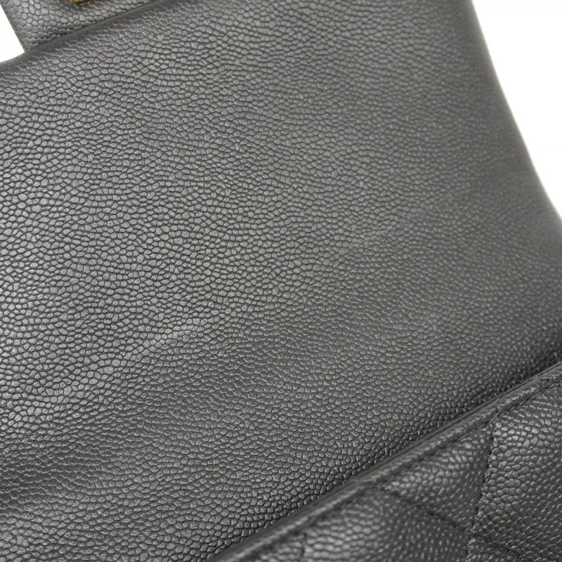【5he5366-e】シャネル ショルダーバッグ マトラッセ チェーンショルダー キャビアスキン ブラック ゴールド金具【中古】レディース