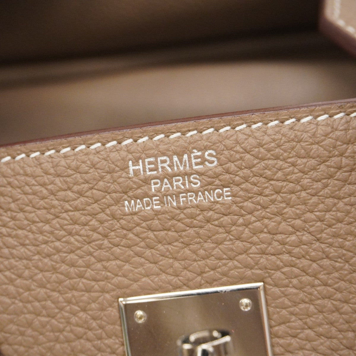 ★SALE【5he5370-h】エルメス ハンドバッグ バーキン35 トゴ エトゥープ シルバー金具 D刻印【中古】レディース
