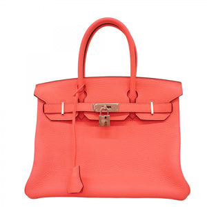 ★SALE【5he5371-h】エルメス ハンドバッグ バーキン30 トリヨンクレマンス ローズアザレ シルバー金具 Y刻印【中古】レディース