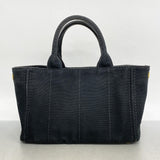 【5he5392-h】プラダ トートバッグ カナパ キャンバス ブラック ゴールド金具【中古】レディース