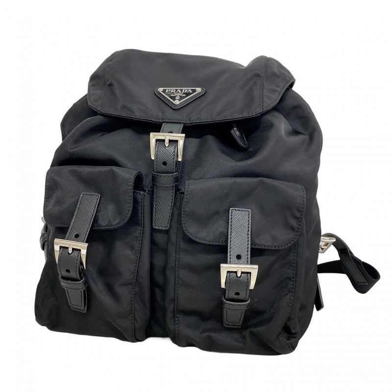 【5he5413-h】プラダ リュック・デイパック ナイロン ブラック シルバー金具【中古】レディース