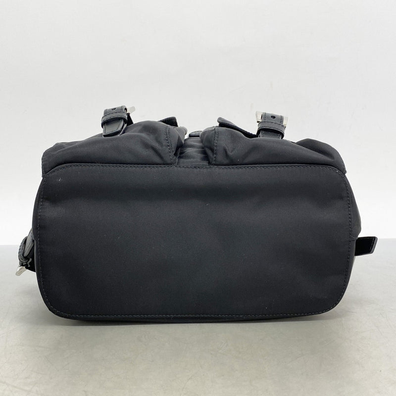 【5he5413-h】プラダ リュック・デイパック ナイロン ブラック シルバー金具【中古】レディース