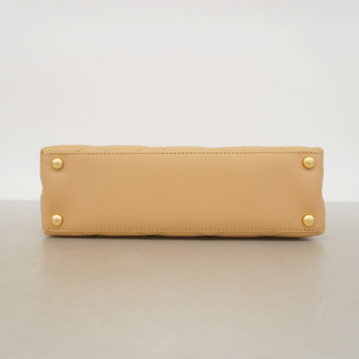 【5he5426-h】シャネル ハンドバッグ ワイルドステッチ ラムスキン ブラウン ゴールド金具【中古】レディース