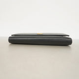 【5he5429-h】グッチ 長財布 GGマーモント 456116 レザー ブラック ゴールド金具【中古】レディース