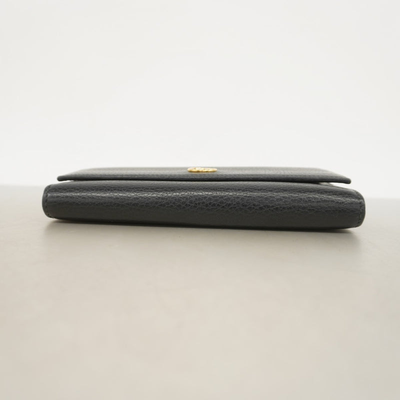 【5he5429-h】グッチ 長財布 GGマーモント 456116 レザー ブラック ゴールド金具【中古】レディース