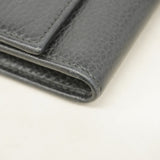 【5he5429-h】グッチ 長財布 GGマーモント 456116 レザー ブラック ゴールド金具【中古】レディース