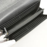 【5he5429-h】グッチ 長財布 GGマーモント 456116 レザー ブラック ゴールド金具【中古】レディース