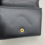 【5he5477-h】フェンディ 三つ折り財布 FFダイヤモンド レザー ブラック ゴールド金具【中古】レディース