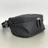 【5he5553-h】グッチ ウエストバッグ GGナイロン 449182 ナイロン ブラック シルバー金具【中古】レディース