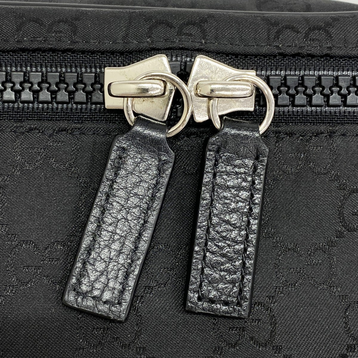 【5he5553-h】グッチ ウエストバッグ GGナイロン 449182 ナイロン ブラック シルバー金具【中古】レディース