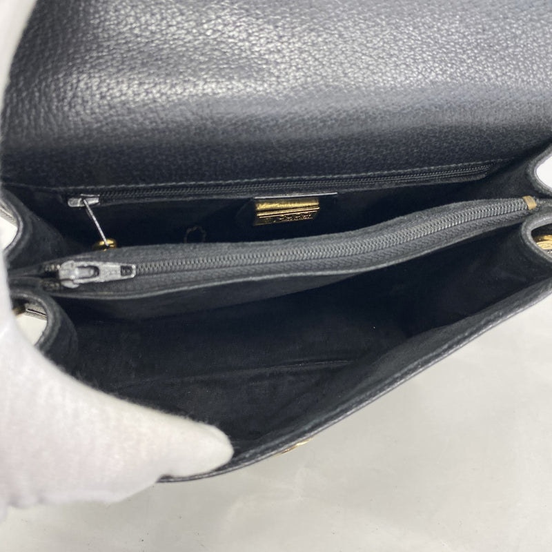 【5he5565-h】グッチ ショルダーバッグ 007 261 0715 レザー ブラック ゴールド金具【中古】レディース