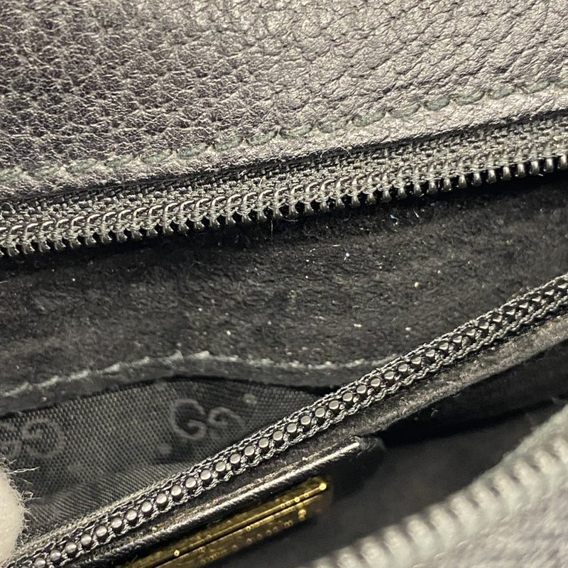 【5he5565-h】グッチ ショルダーバッグ 007 261 0715 レザー ブラック ゴールド金具【中古】レディース