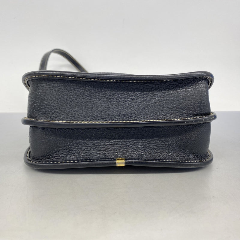 【5he5565-h】グッチ ショルダーバッグ 007 261 0715 レザー ブラック ゴールド金具【中古】レディース