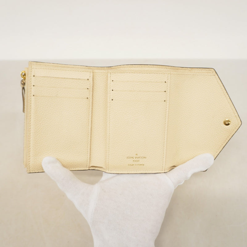 ★SALE【5he5605-h】ルイヴィトン 三つ折り財布 モノグラム・アンプラント バイカラー ポルトフォイユヴィクトリーヌ M80086 クレーム/ボワドローズ【中古】