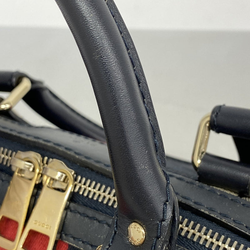グッチ GG金具 レザー ベルト シェリーライン ネイビー キャンバス オールド GUCCI グッチ オールドグッチ シェリーライン セカンドバッグ