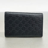 【5he5624-h】グッチ キーケース マイクログッチシマ 388682 レザー ブラック ゴールド金具【中古】レディース
