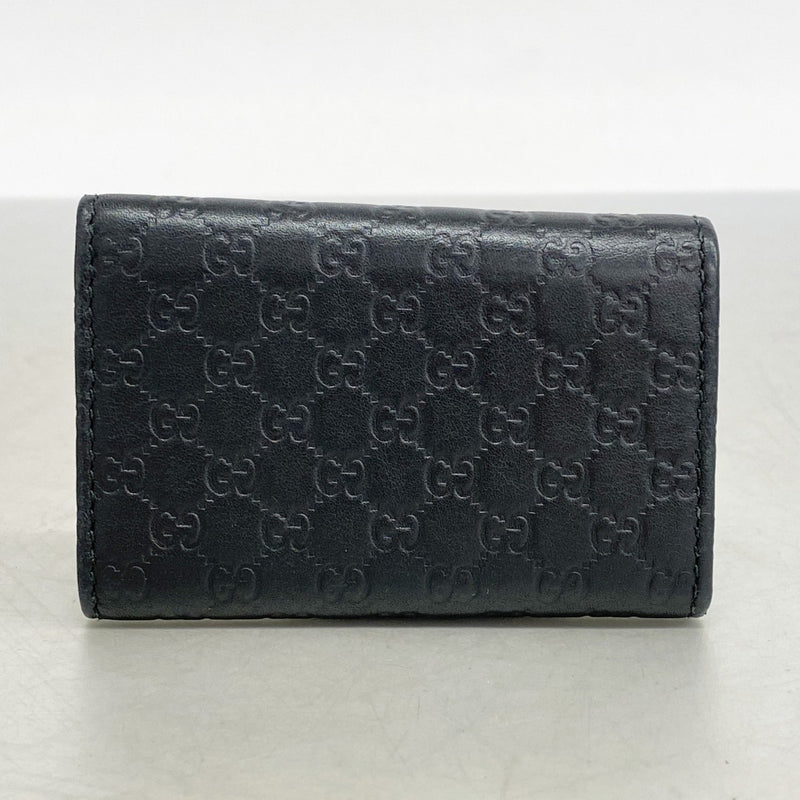 【5he5624-h】グッチ キーケース マイクログッチシマ 388682 レザー ブラック ゴールド金具【中古】レディース