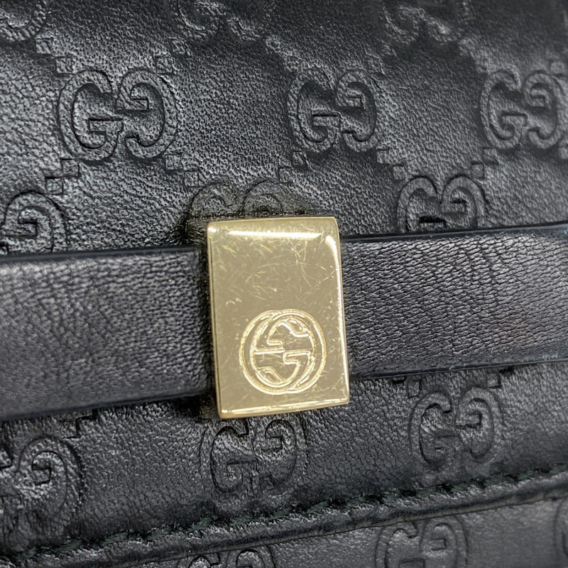 【5he5624-h】グッチ キーケース マイクログッチシマ 388682 レザー ブラック ゴールド金具【中古】レディース