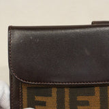 【5he5629-h】フェンディ 長財布 ズッカ ナイロンキャンバス ブラウン シルバー金具【中古】レディース