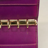 【5he5630-h】グッチ 手帳カバー グッチシマ 115240 レザー パープル シャンパンゴールド金具【中古】レディース