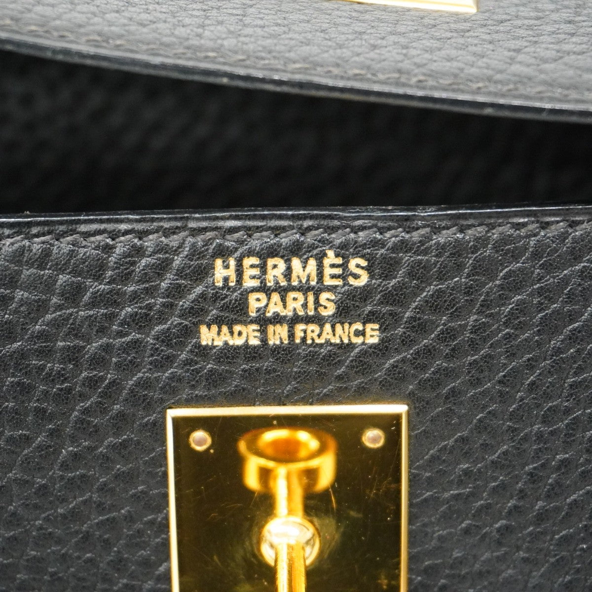 【5he5638-h】エルメス ハンドバッグ ケリー35 アルデンヌ ブラック ゴールド金具 ○Z刻印【中古】レディース