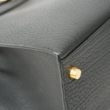 【5he5638-h】エルメス ハンドバッグ ケリー35 アルデンヌ ブラック ゴールド金具 ○Z刻印【中古】レディース