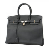 【5he5646-h】エルメス ハンドバッグ バーキン35 トゴ ブラック シルバー金具 C刻印【中古】レディース