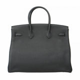 【5he5646-h】エルメス ハンドバッグ バーキン35 トゴ ブラック シルバー金具 C刻印【中古】レディース