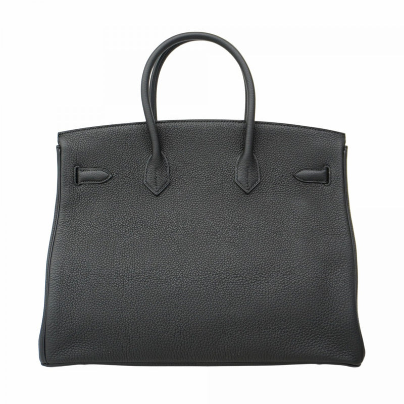 【5he5646-h】エルメス ハンドバッグ バーキン35 トゴ ブラック シルバー金具 C刻印【中古】レディース