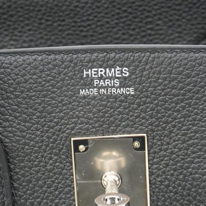 【5he5646-h】エルメス ハンドバッグ バーキン35 トゴ ブラック シルバー金具 C刻印【中古】レディース
