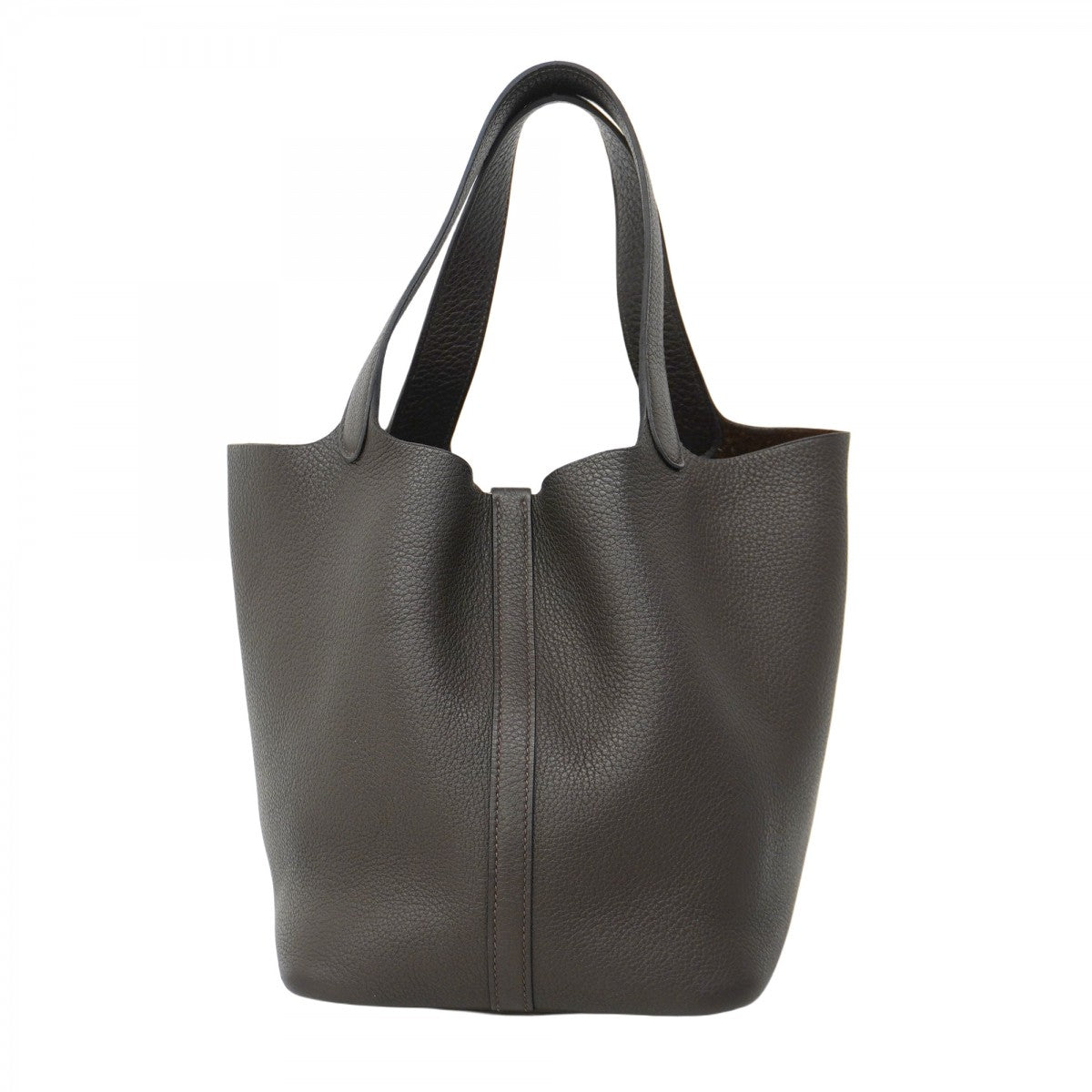 【5he5647-h】エルメス ハンドバッグ ピコタンMM トゴ エベーヌ シルバー金具 □G刻印【中古】レディース